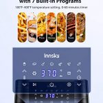 Innsky Air Fryer 58 Quart 1700 Watt Electric Stainless Steel Air Fryers Oven for RoastingBakingGrilling 7 Cooking Presets Preheat Appointment Function LED Digital Touchscreen Nonstick ETL Listed 32 Re 0 3