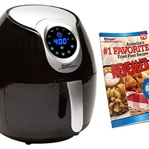 Power Air Fryer XL 34 QT Black Turbo Cyclonic Airfryer With Rapid Air Technology For Less or No Oil Include Recipes Book 0